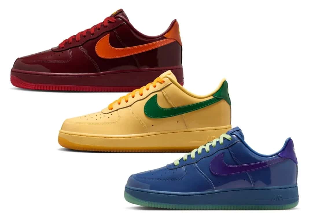Nike Air Force 1 Low Patent Leather Pack 2026 con tres colorways
