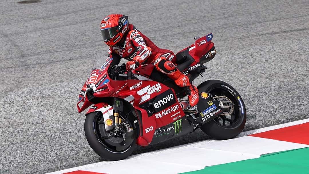 Foto de archivo: Marc Márquez, con el número 93, en la Ducati roja durante el Gran Premio de Austria 2026