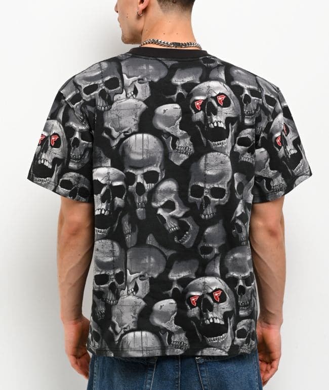 Famous Stars & Straps Skulls Black T-Shirt, foto 3